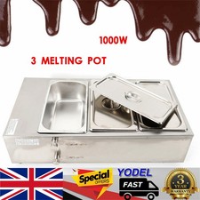 Commercial Electric Chocolate Tempering Machine 12kg Melter Maker 3 Melting Pot