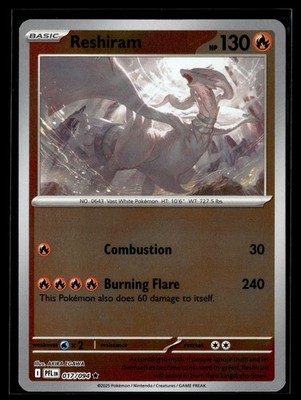 Pokemon TCG ME02: Phantasmal Flames #017/094 Reshiram Reverse Holo