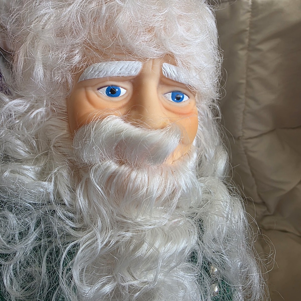 Vintage Christmas Santa Claus Figure Handmade Crocheted Santa Suit