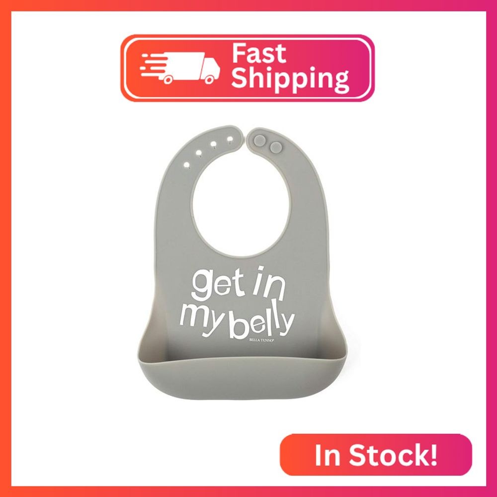 Baby Bib for Eating by Bella Tunno, Waterproof Silicone Bib with Large Food Catc
