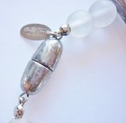 Necklace Signed Sent Murano Frosted Glass Beads Silver Tone  Vintage — photo 2