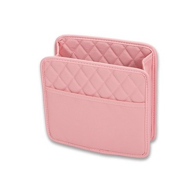 Tioollev Car Seat Back Organizer, PU Leather Vehicle Backseat Hanging Pink 