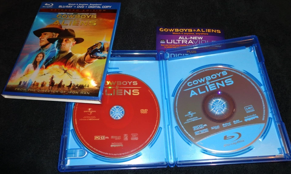 COWBOYS & ALIENS BLU RAY + DVD WIDESCREEN USED WITH SLIP COVER - Image 2 of 2