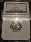 1935-P Buffalo Nickel 5c MS65