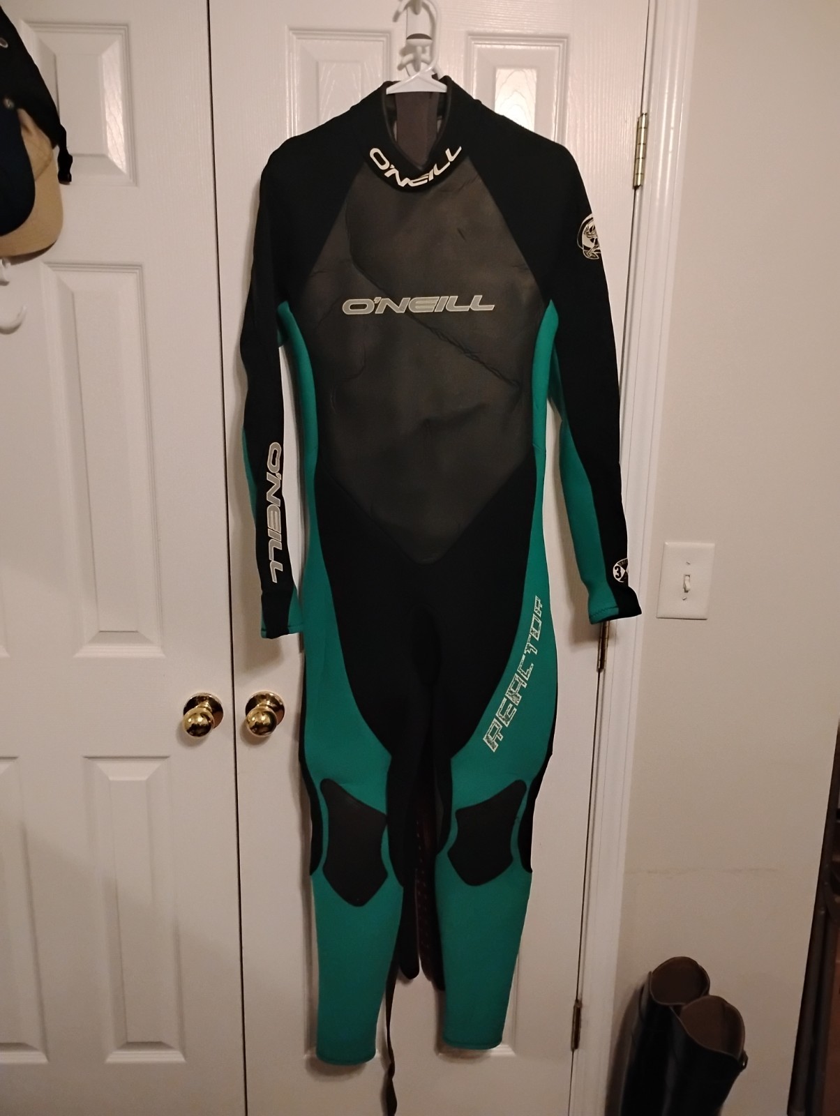Vintage O'Neill Reactor Men's Wetsuit Black/Green XL Size St