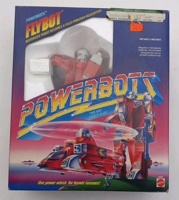 VTG RARE 1985 Bandai Powerbots Flybot Transforming Helicopter Toy See Desc