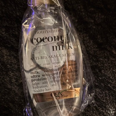 OGX Nourishing Coconut Milk Anti-Breakage Serum 4oz Strengthening Hair Oil Pump