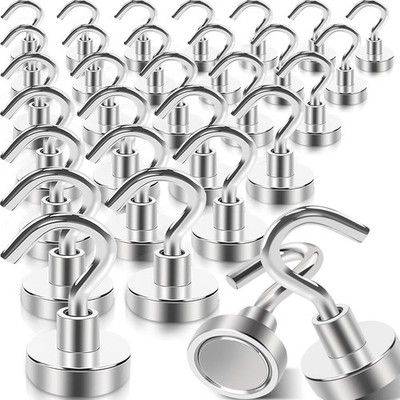 30Pcs Super Strong Magnetic Hooks, 25lbs Magnetic Hook Heavy Duty for Hanging