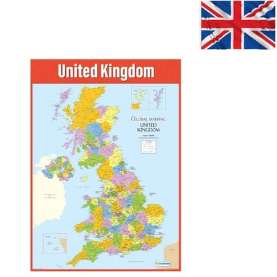 A1 laminierte UK Geographie Karte - bunte Klassenzimmer Wandtafel zum Lernen