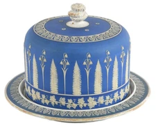 Jasperware Ferns and Bells Covered Dome