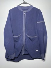 Women's Blue Scrubs FIGS Jacket Full Zip Large Technical Collection W18SW1007