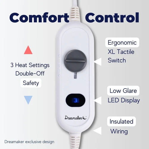 Dreamaker Fully Fitted 3 Heat Washable Electric Blanket Underblanket All Sizes - Picture 6 of 49