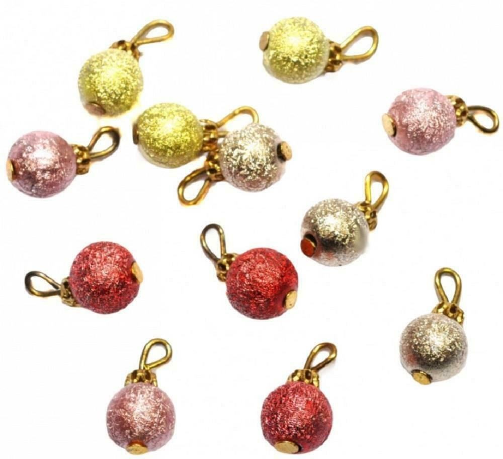 Dolls House Set of 12 Baubles Miniature Christmas Tree Ornaments Decorations