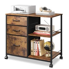 3 Drawer Mobile File Cabinet, Fabric Lateral Filing Cabinet