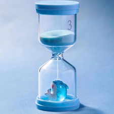 Bruchsichere Kunststoff-Sanduhr 3 Minuten, Bunte Kinder-Sanduhr mit Delphin in M