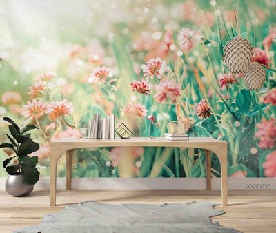 3D Pink Flower Plant Close-up Wall Murals Wallpaper Murals Wall Sticker