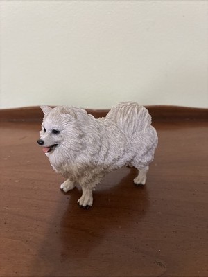Vintage 1991 American Eskimo Dog Figurine Conversation Concepts - 4'' Stone Resin