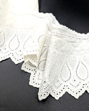 (N7)VTG CLERICAL/LITURGICAL /CHURCH LACE TRIM 3 LENGTHS RECLAIMED WHITE 4" DEEP