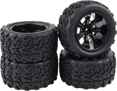 RC Monster Truck Wheels Rubber Tires 7 Spoke
