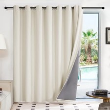 Blackout Patio Door Curtains,Cream,100W x84L Inch,1 Panel