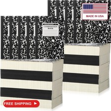 Fainne 100 Pcs A5 Composition Notebook Bulk College Ruled, Black