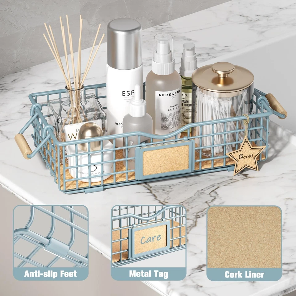 Bathroom Organizer Basket with Handles -Bathroom Organizers and Storage Cabinets - Image 3 of 4