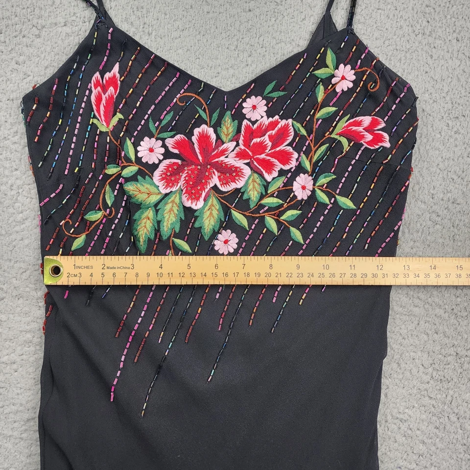 Sue Wong Silk Dress 4 XS Beaded Embroidered Fairy Cocktail Nocturne Bodycon VTG - Image 3 of 4