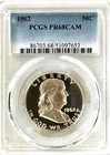 1962 PROOF FRANKLIN PCGS PR68 CAM, SOLID UNIFORM CAMEO, NO SPOTS, HAZE OR TONING
