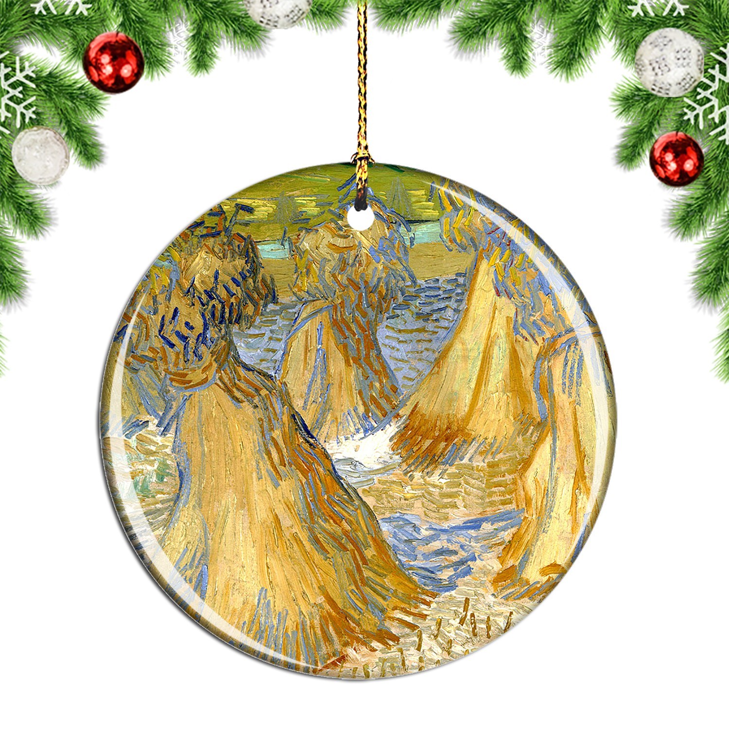 Van Gogh Sheaves of Wheat Painting Christmas ornament city travel souvenir