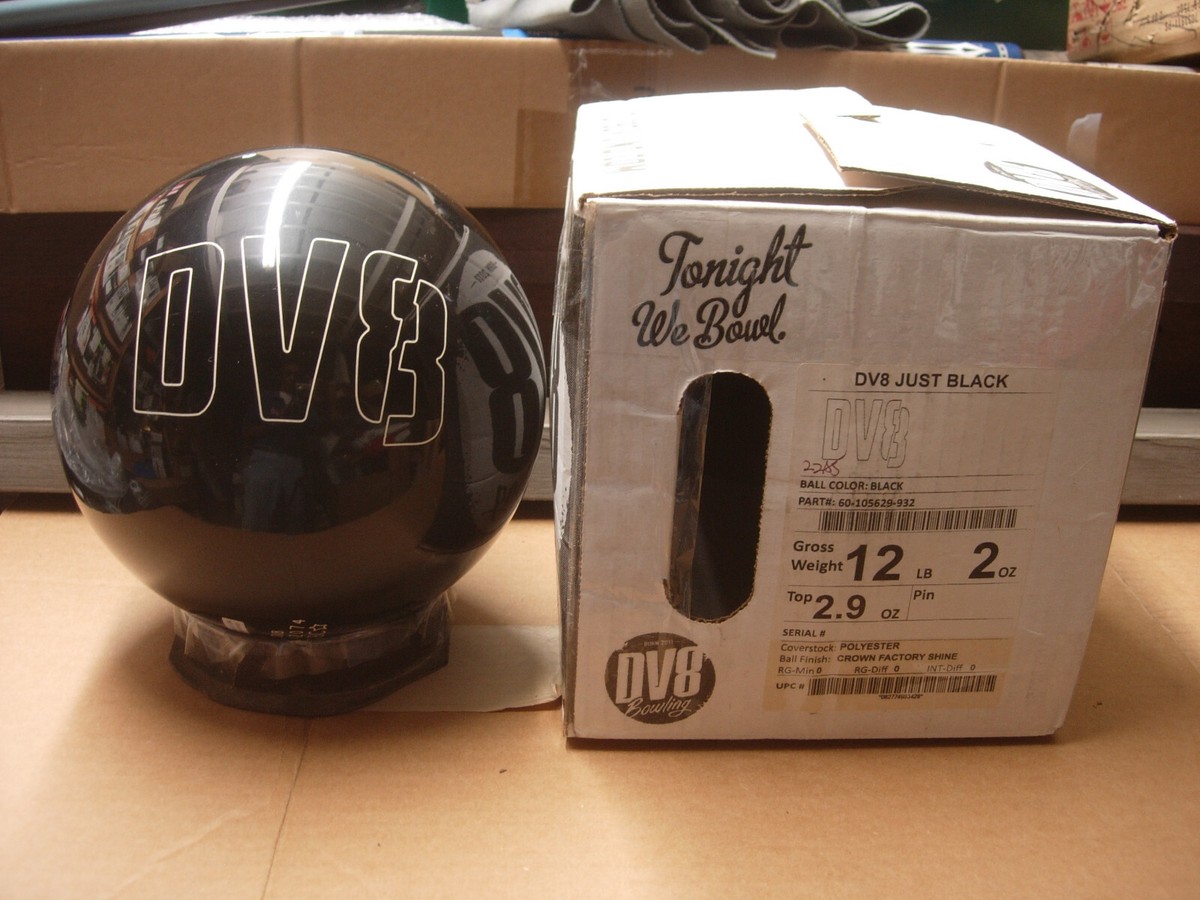 12 lb 2 oz TW 2.9 DV8 JUST BLACK Polyester Bowling Ball