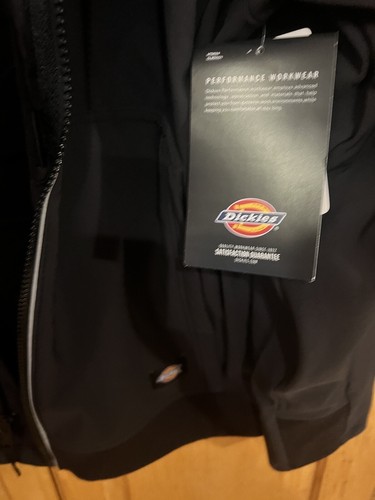 Dickies Men's Fleece Lined Hooded Zipper Jacket Black SZ XL NWT Water Resistance - Picture 8 of 14