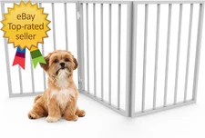 Pet Gate - 3-Panel Indoor Foldable Dog Fence for Stairs, Hallways or Doorways -