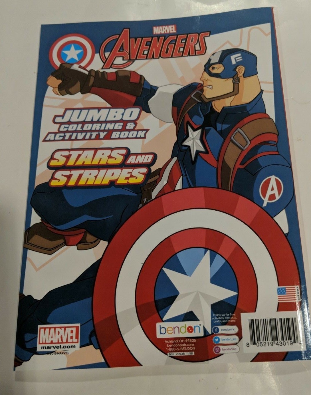 Marvel Avengers Jumbo Coloring & Activity Book All American Hero Bendon ...