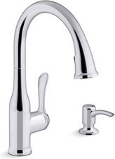 K-REC23863-SD-CP Motif Kitchen Faucet with Pull down Sprayer and Soap Dispenser,