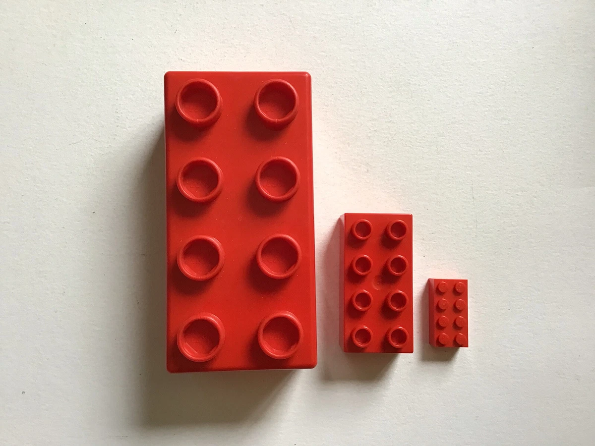 Lego Duplo Quatro Red 2x4 Brick Parts x3