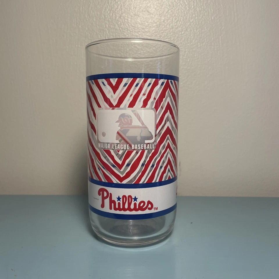 Vintage 1993 McDonalds Coca Cola MLB Phillies Zubaz set Of 4 glasses - Image 4 of 4