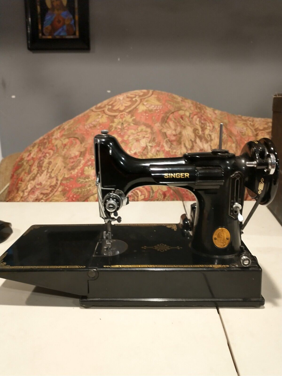 Singer Featherweight 221-1 Sew Machine 1939 AF170367 Complete Attachments &  Case