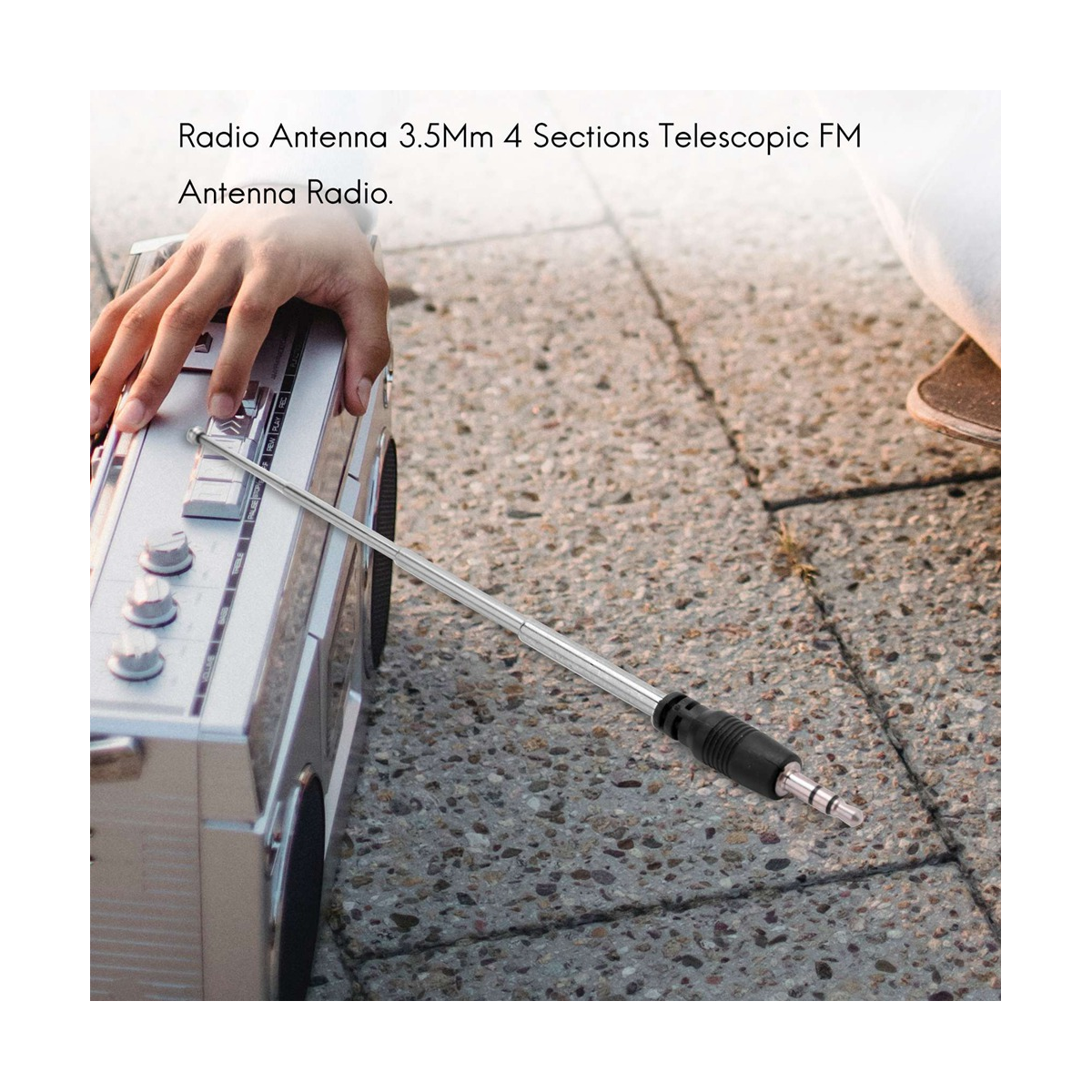 6X Radio Antenna 3.5mm 4 Sections Telescopic FM Antenna Radio for