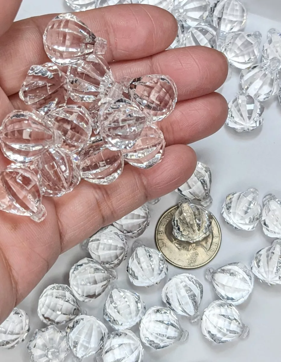 Acrylic Drop Bead Clear Beads for Jewelry Making Transparent 15mm 40pcs