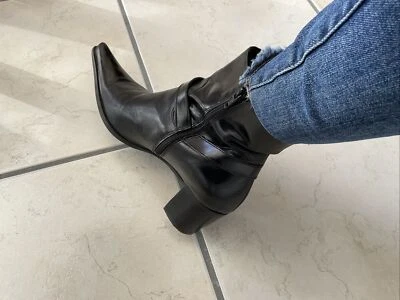 Bottines En Cuir Noir San Marina 39 - Photo 1/4