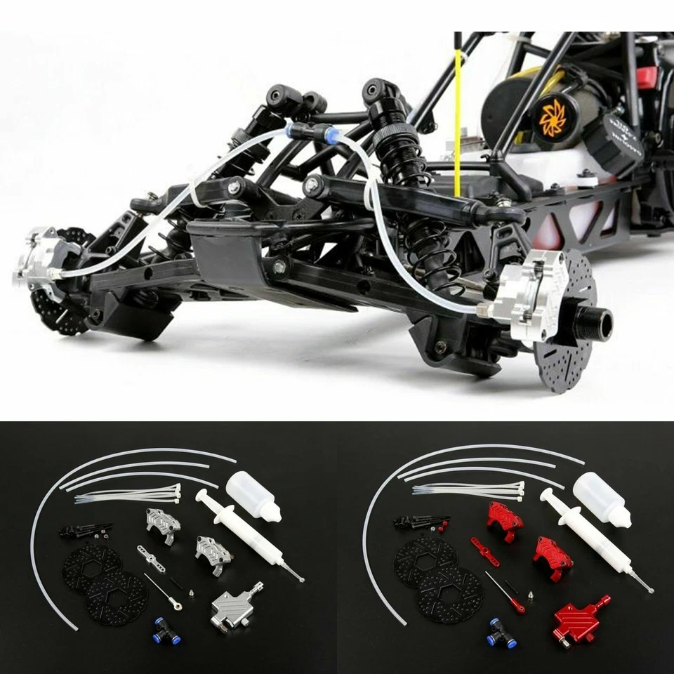 Front Wheel Hydraulic Brake System for 1/5 Scale HPI KM Baja 5B 5SC Rovan RC Car - Image 2 of 4