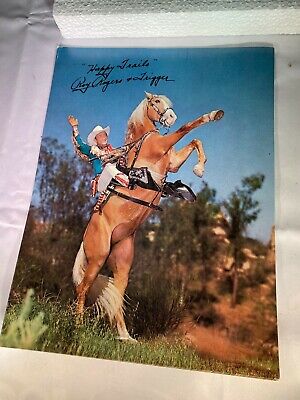 ROY ROGERS & TRIGGER Happy Trails Printed Signature Original Photo Poster #3462 