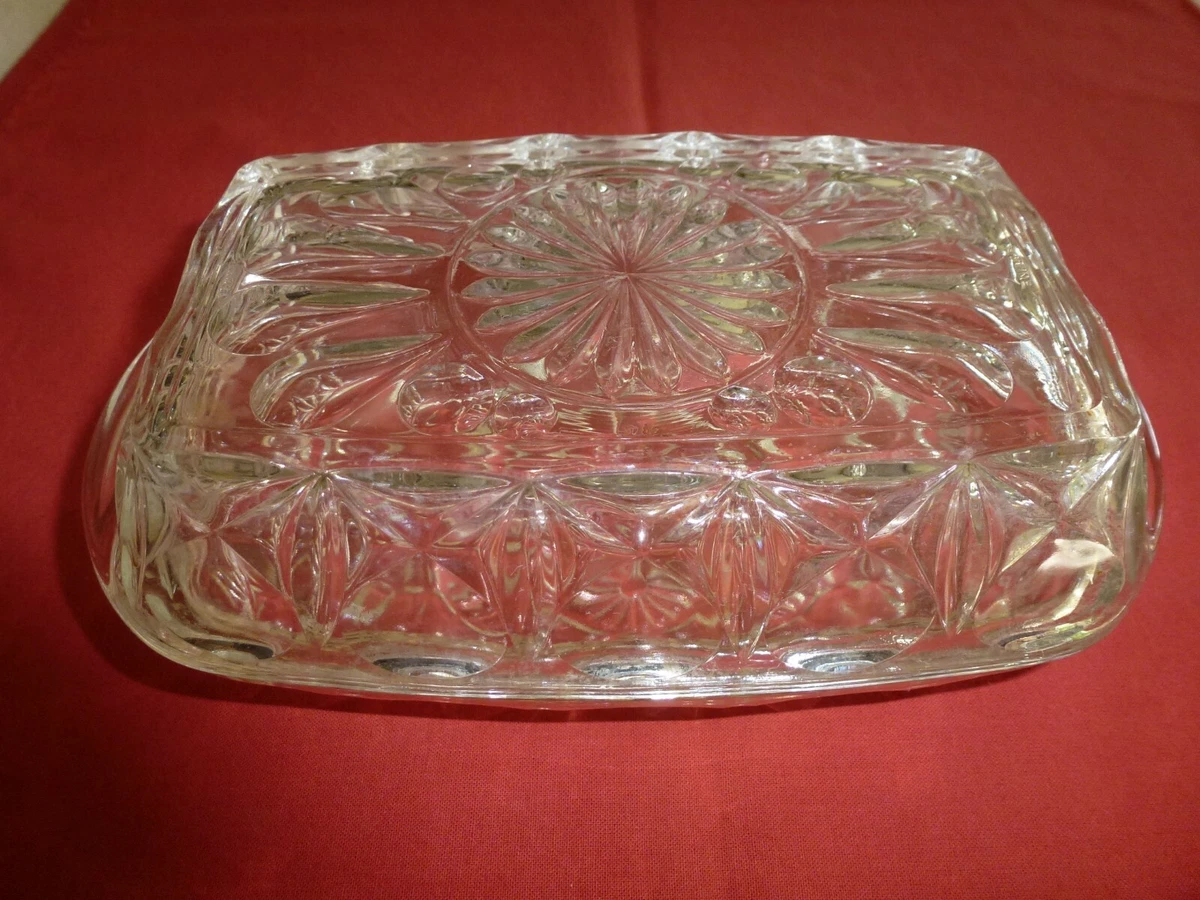 Beurrier Ancien En Verre Moulé SV - Transparent, Occasion