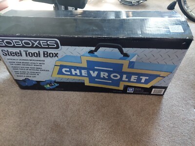 NEW Vintage Chevrolet Bowtie Goboxes Metal Toolbox Brand Gm style open 4 pics