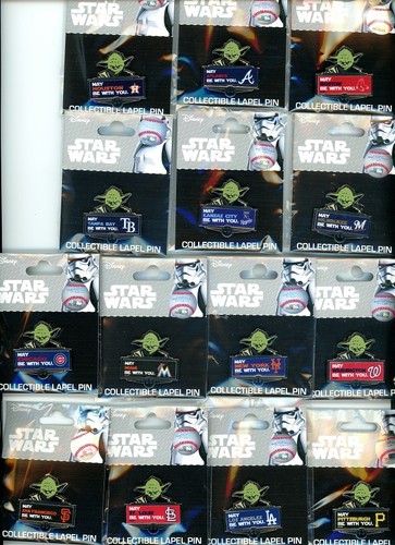 MLB Star Wars Pins Your Choice of most Teams Yoda New In Pkg Pin Disney Wincraft - Picture 2 of 16