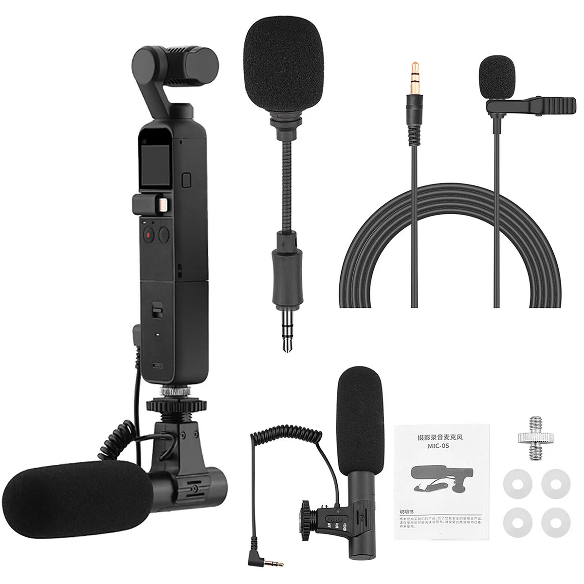Camera Condenser Microphone for DJI OSMO POCKET 2 Do-It-All Handle