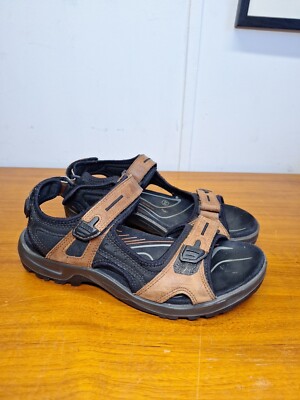 Ecco Receptor Yucatan Sport Hiking Sandals Womens 44  US Straps Brown Black