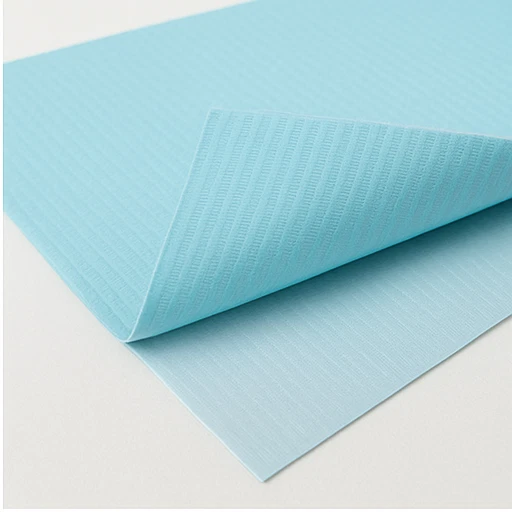 Baberos dentales desechables para pacientes RMH3 AZUL 13" X 18" 2 capas de papel/1 capa de polietileno 500/PC Foto 2 de 4