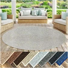 Koeckritz Trailblazer Round Indoor/Outdoor Rug for Decks, Patios, Pools, Gazebos