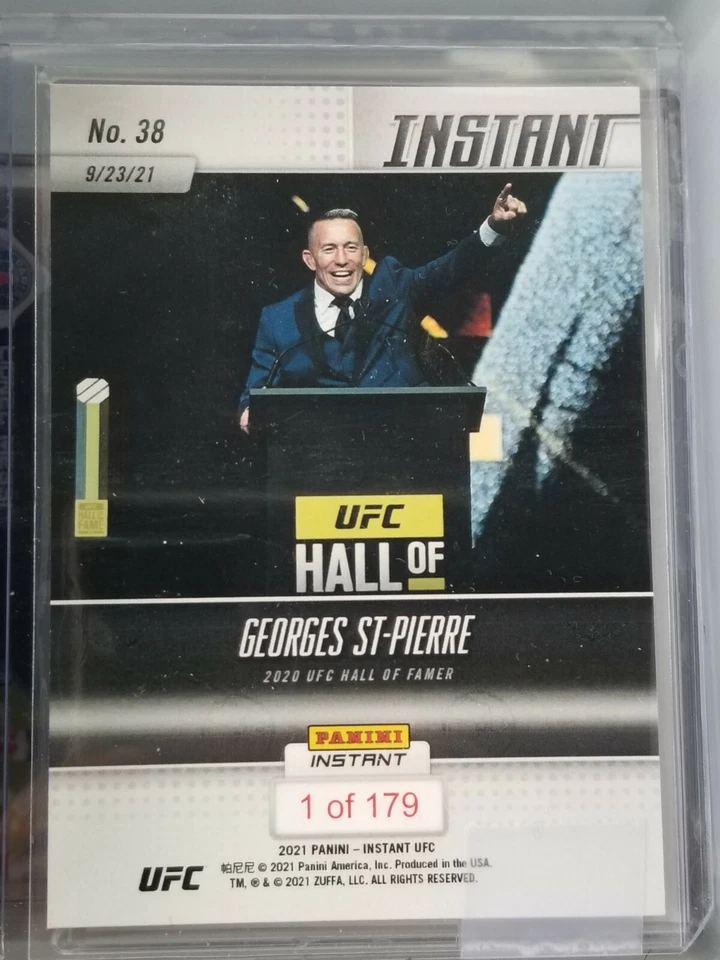 2020 GEORGES ST-PIERRE UFC LEGEND HALL OF FAME CHAMPION RARE CARD PANINI - Image 3 of 3
